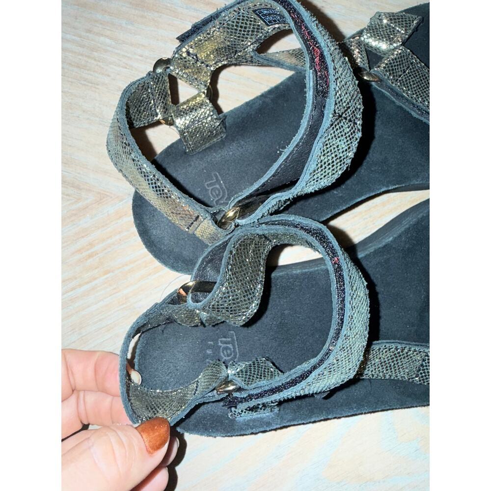 Teva Shiny Gold Strap Sandals - Picture 8 of 11